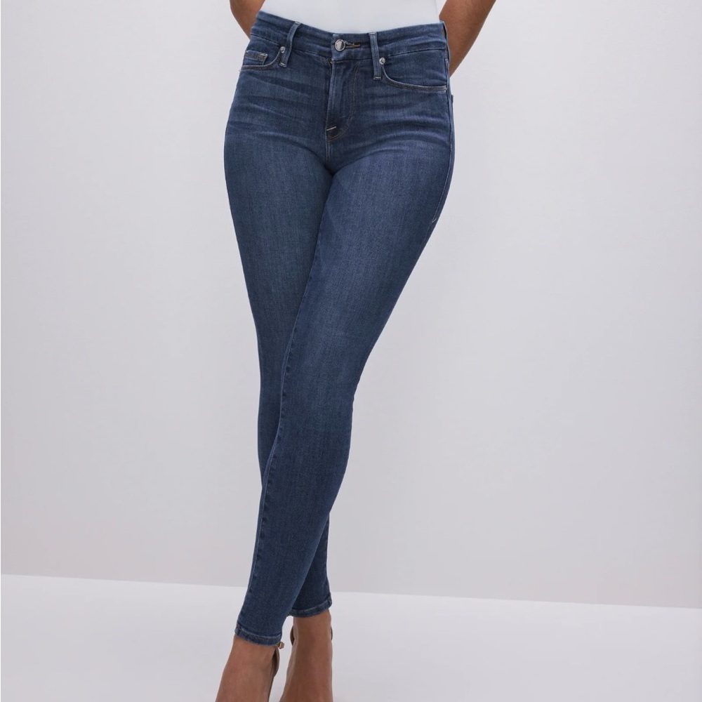 Good American Women's Skinny Jeans - Dark Blue